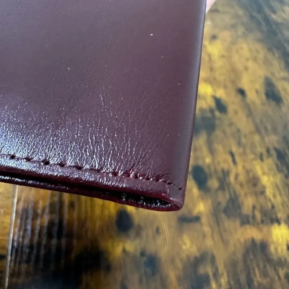 Cartier Vintage Bordeaux Leather‎ Long Bifold Vertical Wallet